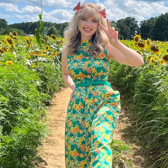 Summer In The 70's Wide-Leg Jumpsuit, Bright & Beautiful - Picture 2 of 4